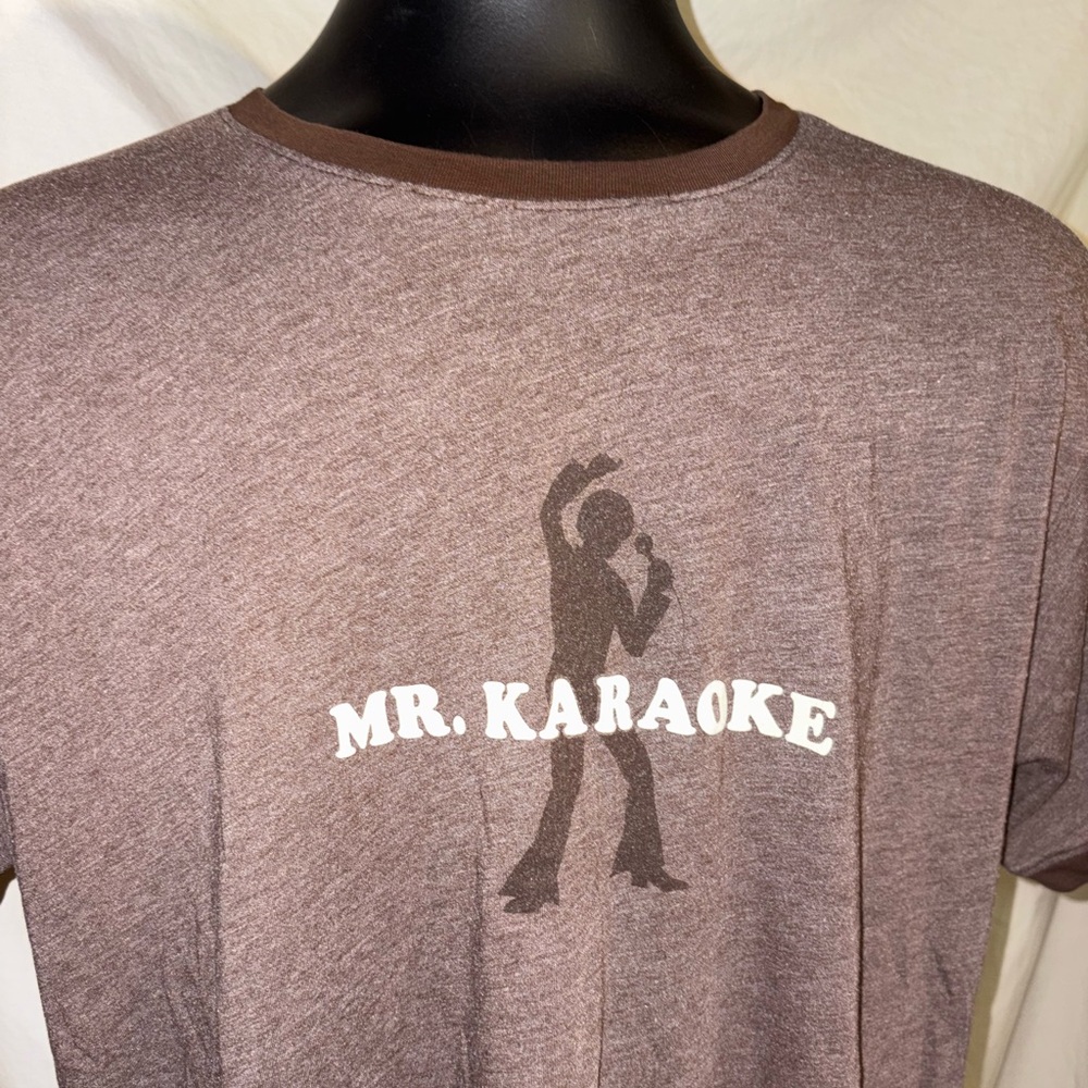 Mr. Karaoke Vintage Brown T-Shirt Size XL 100% Cotton Further Out Tag